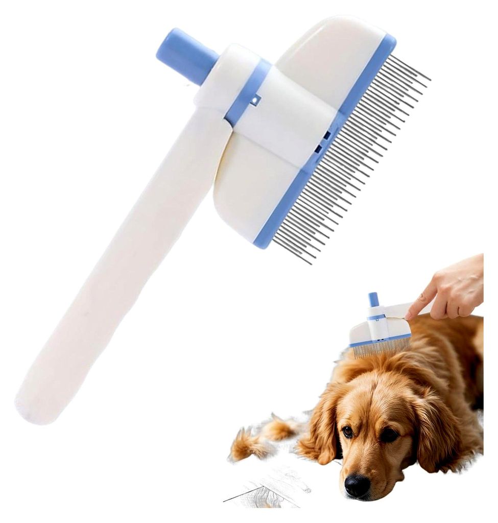 Haustierkamm | Drehbarer Katzenhaarkamm - Selbstreinigende Tierbürste für die tägliche Pflege und den Haarwechsel bei Haustieren