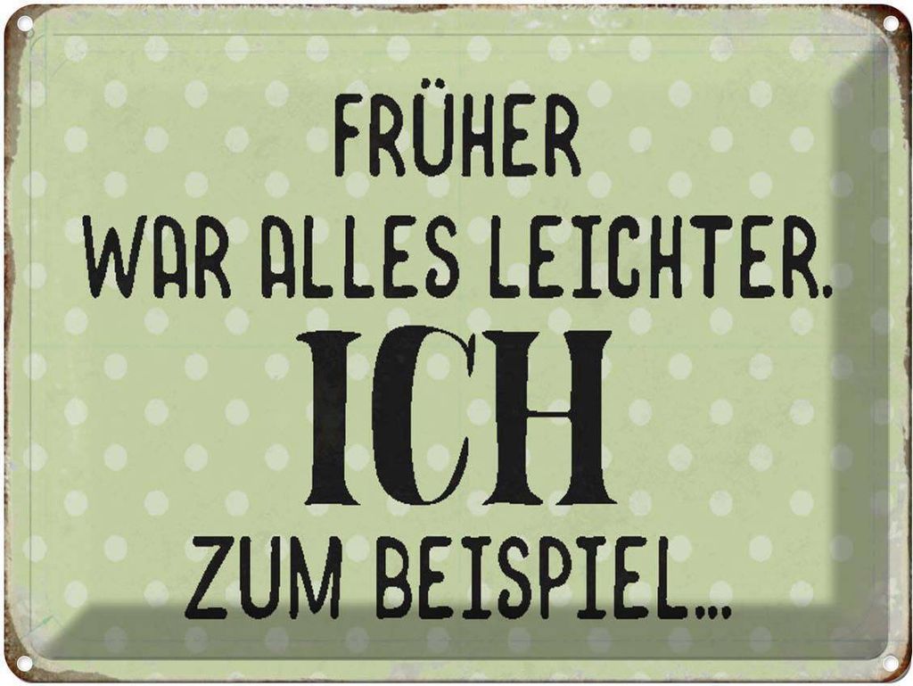 vianmo Blechschild 30x40 cm früher was alles leichter Spruch Zitat