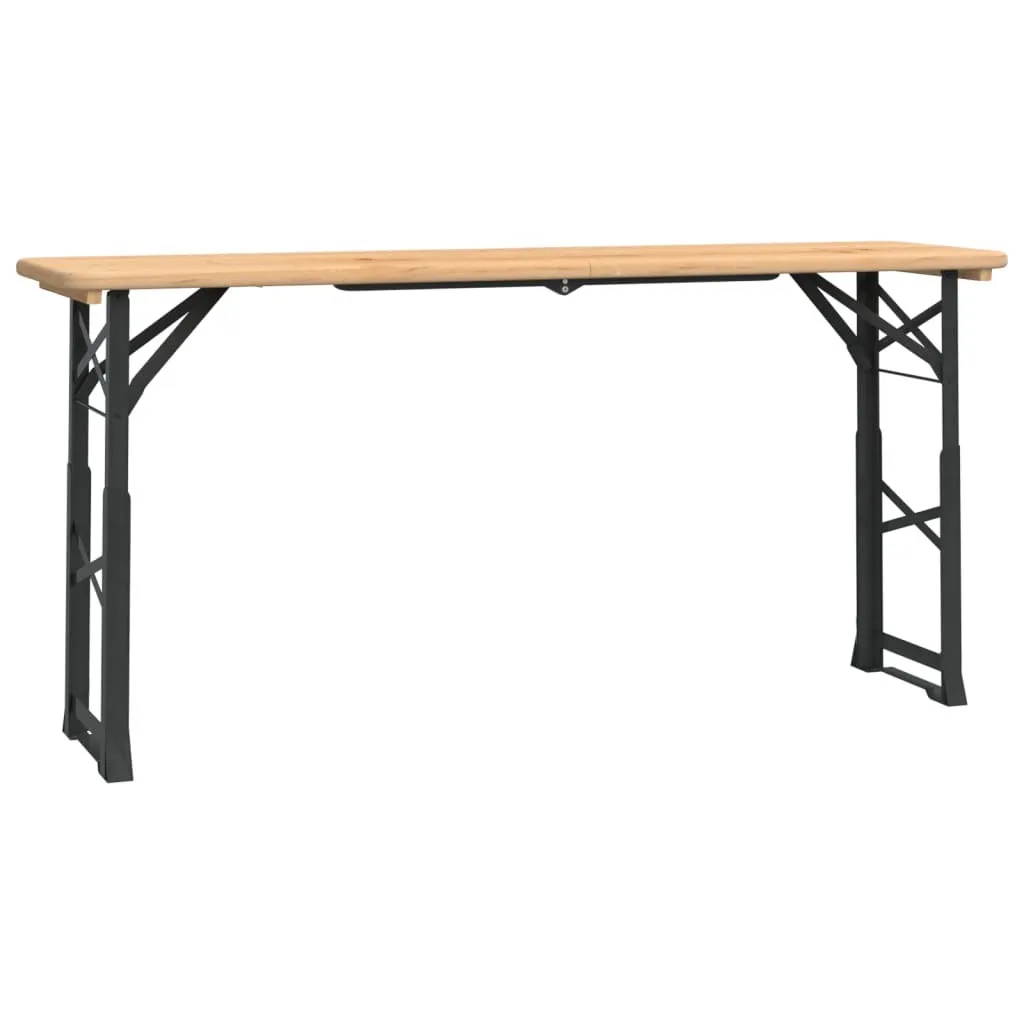 Table de brasserie pliable 170 cm en sapin massif réglable en hauteur
