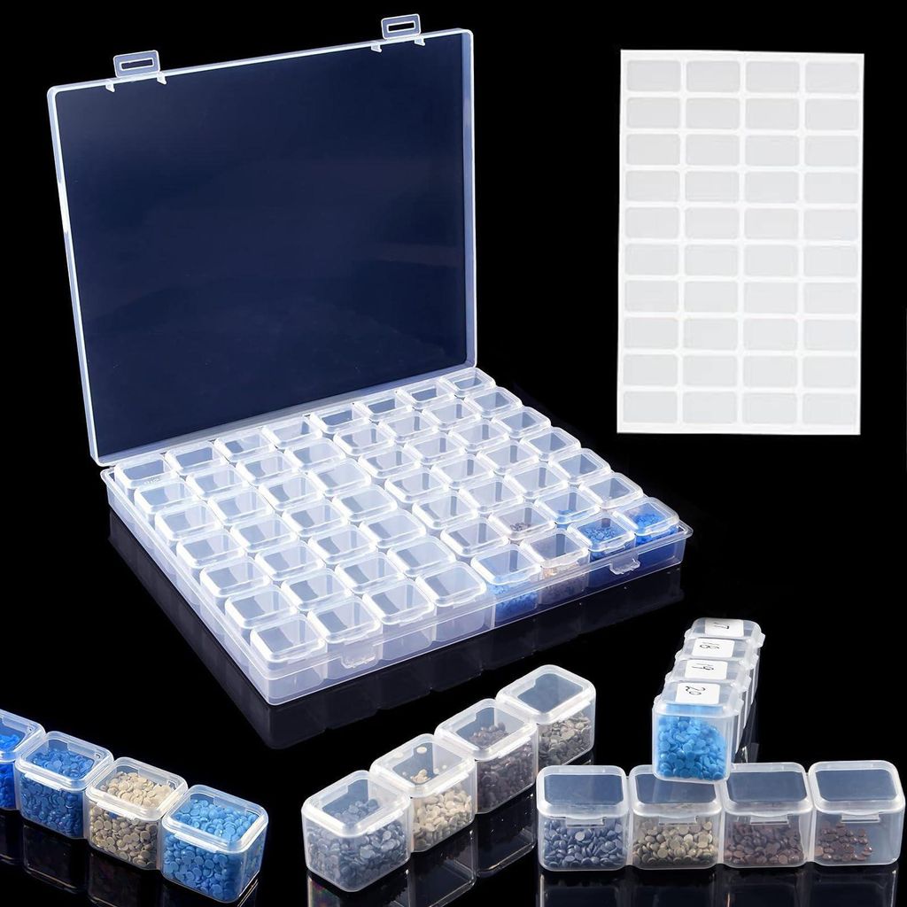 Transparente Sortierbox für Kleinteile, Diamantfarbe und Bügelperlen, Perlenbox mit