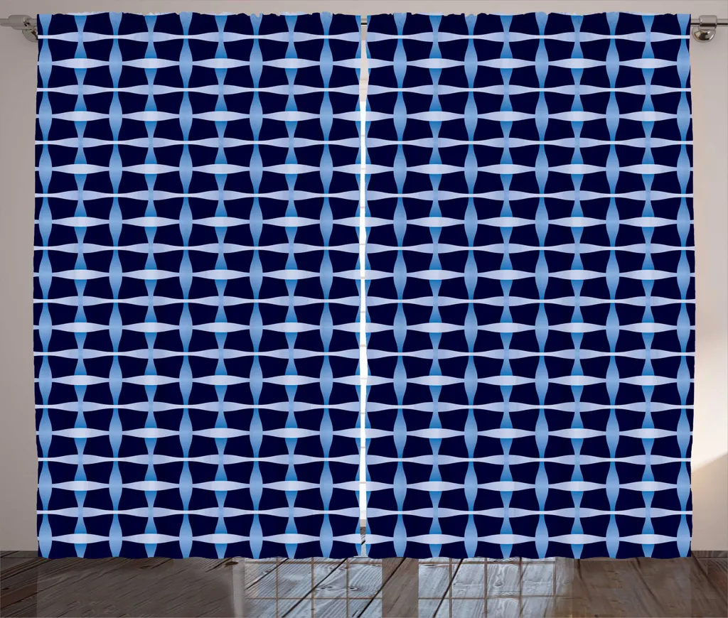 Rideaux de salon universels à boucles 280x225cm coloris bleu indigo