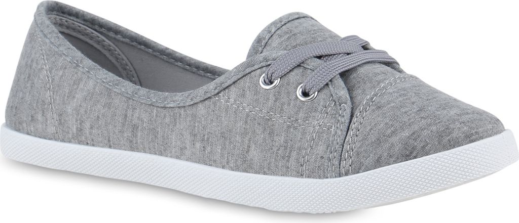 VAN HILL Damen Sportliche Ballerinas Bequeme Stoff Freizeit Schuhe 841298, Farbe: Grau, Größe: 41