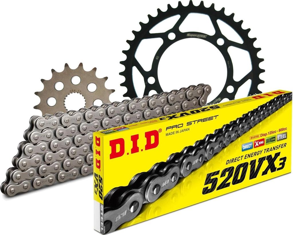 DID Kit Stahl APRILIA RS125 Extrema/Replica 06-12 17-40-110 DID520VX3 Niet