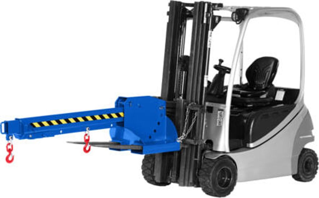 Kranarm für Gabelstapler - Traglast 650 - 3.000 kg - Länge 2.260 - 3.760 mm - höhenverstellbar - enzianblau