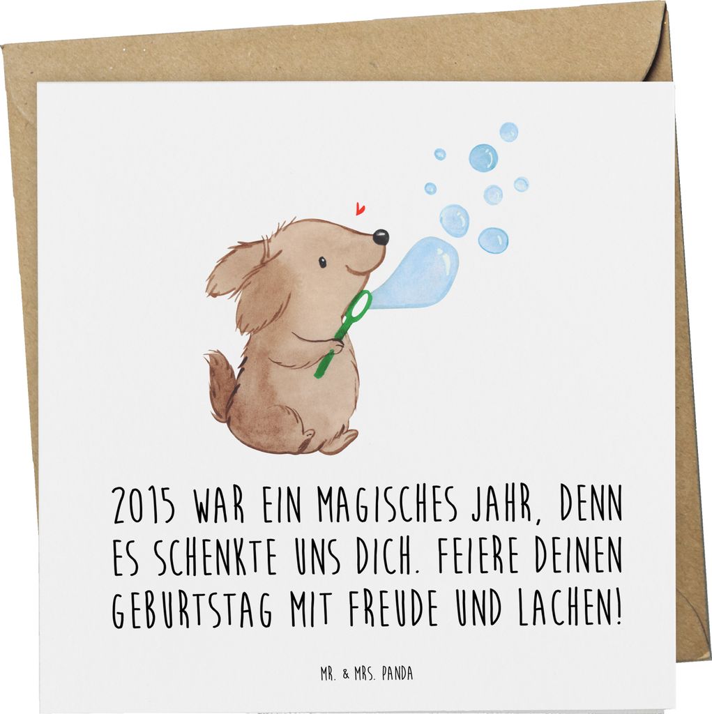 Mr. & Mrs. Panda Glückwunschkarte 2015 Geburtstag - Weiß - Geschenk, Freude und Lachen, feiern, Geburtstagsgeschenk, Happy Birthday, doppelkarte,...