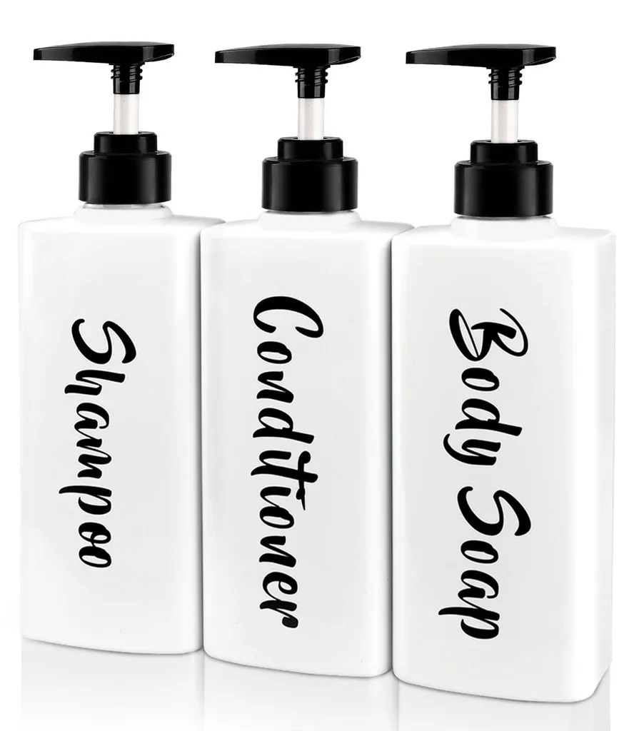 Lot de 3 distributeurs de savon blanc 500ml pour salle de bain moderne