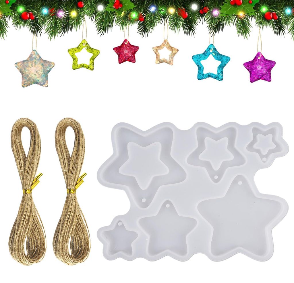 Formen für Weihnachtsschmuck, Silikon-Sternform, DIY-Weihnachtsschmuckprojekte, Weihnachtsdekoration