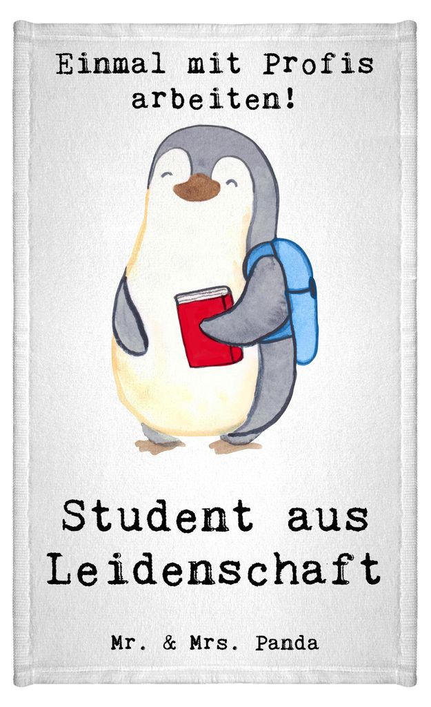 Mr. & Mrs. Panda Handtuch Student Leidenschaft - Weiß - Geschenk, Gästetuch, frottee gästehandtuch, Frotteetuch, gäste wc, Klein