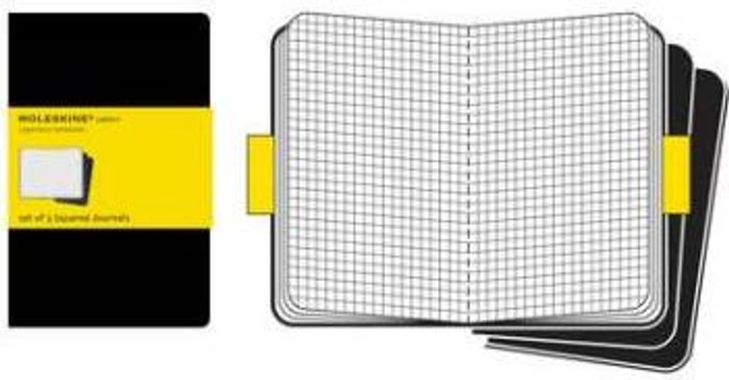 MOLESKINE Notizheft Cahier XL/A4 kariert Karton schwarz 3 Stück