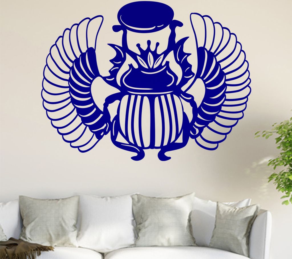 Skarabäus Wandtattoo in 6 Größen - Wandaufkleber Wall Sticker - Dekoration, Küche, Wohnzimmer, Schlafzimmer, Badezimmer