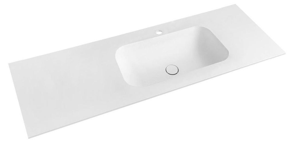 Sapho TREOS Waschtisch 131,6x51,3 cm, Rockstone, rechts, weiß matt