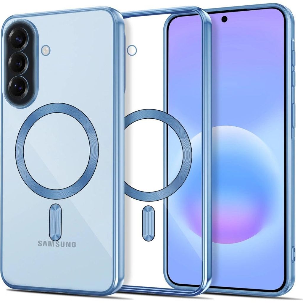 Handyhülle mit Kameraabdeckung für Galaxy A37 5G, Tech-Protect MagFlex für MagSafe, Transparent und Blau