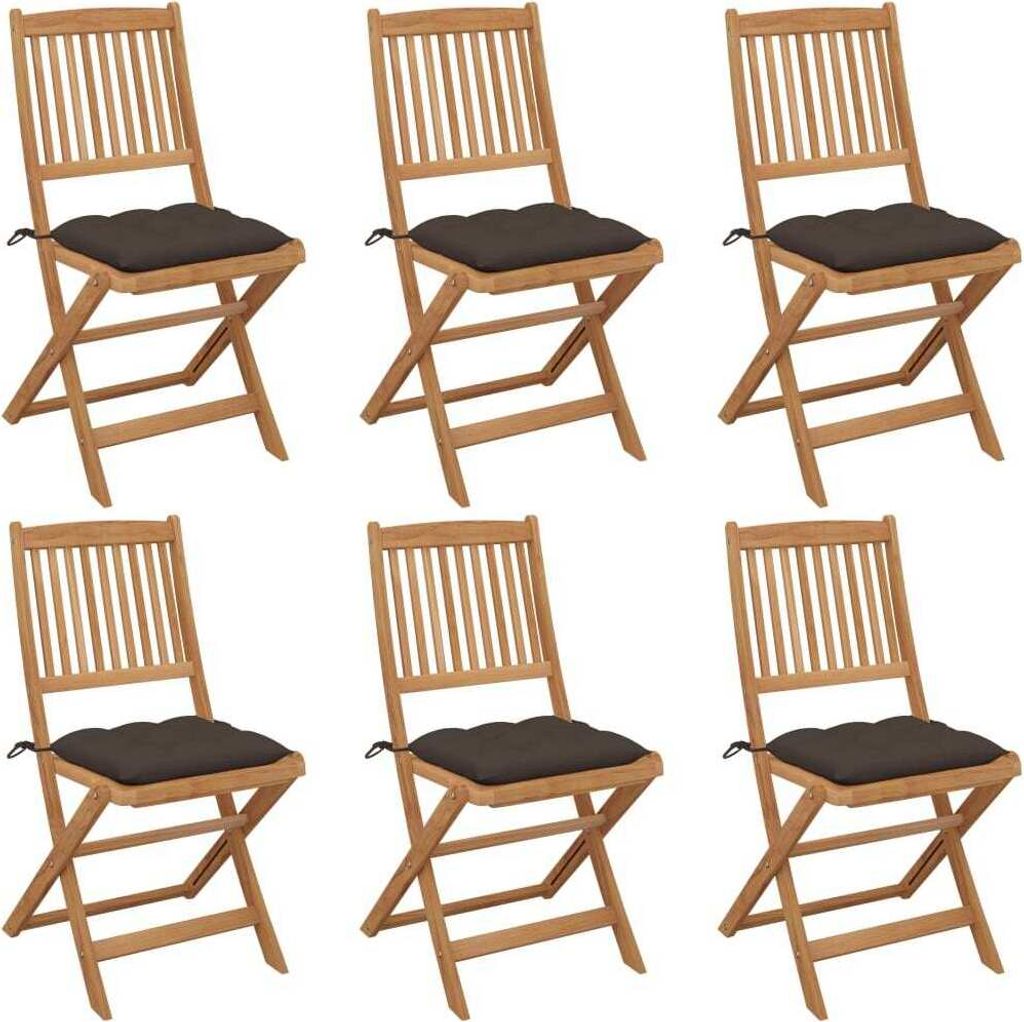 Maison Exclusive - Klappbare Gartenstühle 6 Stk. mit Kissen Massivholz Akazie