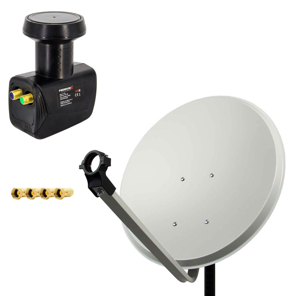 PremiumX SAT Anlage 80cm Antenne Aluminium Twin LNB 4x Produktbild 