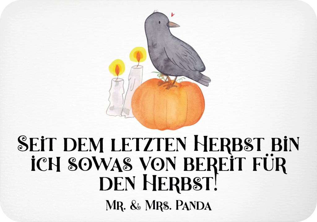 Mr. & Mrs. Panda magnet Herbstvorfreude - Weiß - Geschenk, holzmagnet, Gruselparty, bereit für den Herbst, Events, unvergessliche Momente, unheim...