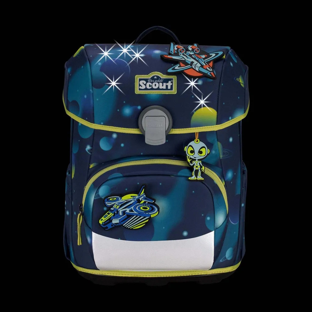 Scout Neo Planets : Sac d'école LED bleu marine - Set complet 4 pièces - 13