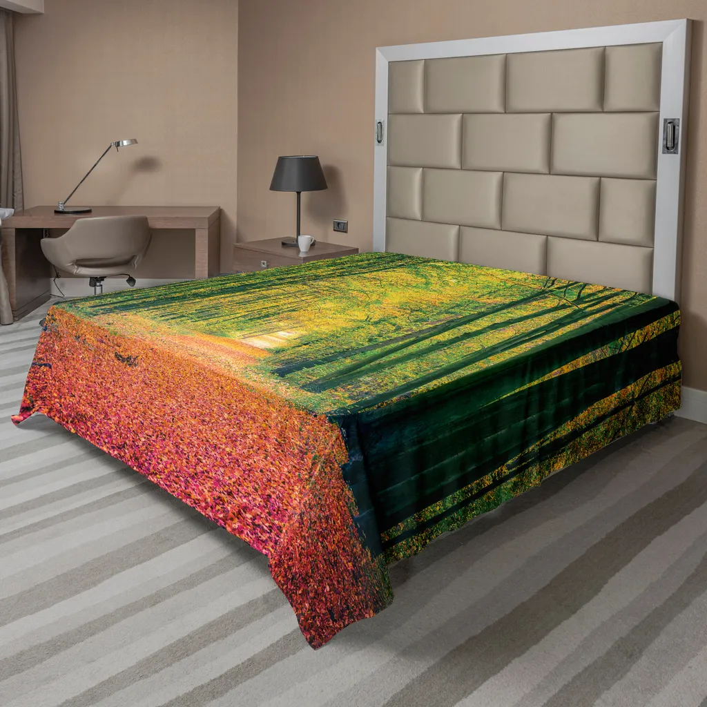 Drap de lit décoratif thème nature pour chambre adulte 275x260 cm
