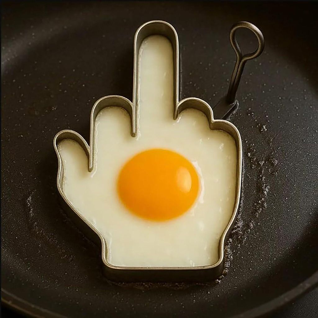 Spiegeleiform Delstahl Pancake Form Spiegeleierformen für Die Pfanne Spiegeleier Form Egg Rings Spiegelei mit Klappgriffen für Spiegeleier Pfannk...