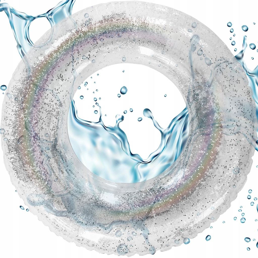 70Cm Silber Glitzer Aufblasbares Schwimmrad