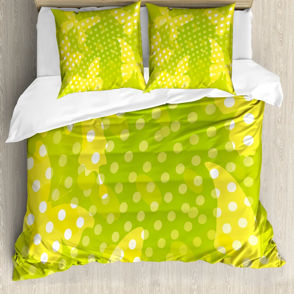 Set Copripiumino ABAKUHAUS Matrimoniale: Stile e Farfalle Gialle