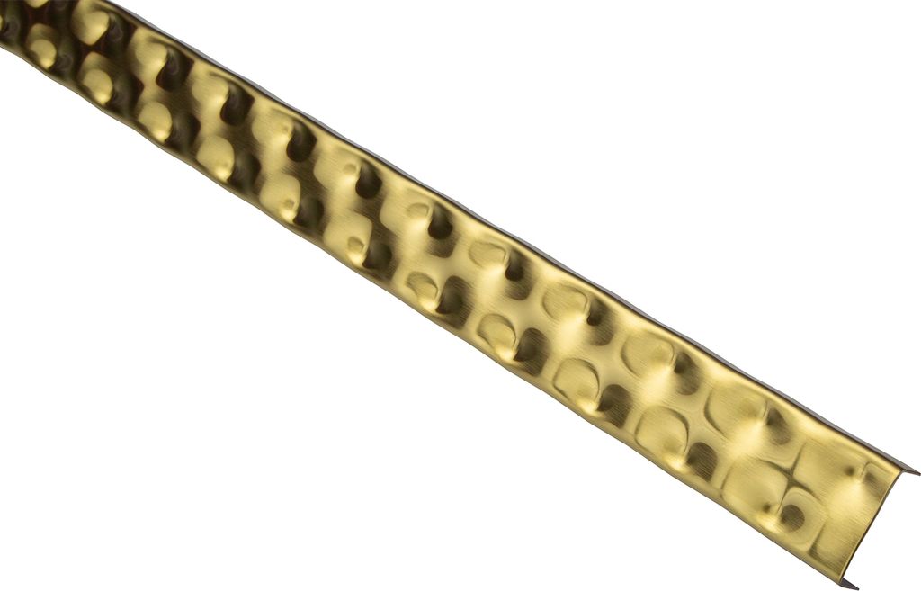 Fliesenbordüren Fliesenleiste, langlebig & rostfrei als Kantenschutz, Abschluss & Dekoration - (2 Meter EB3, gold gebürstet) Badezimmer Listello ...
