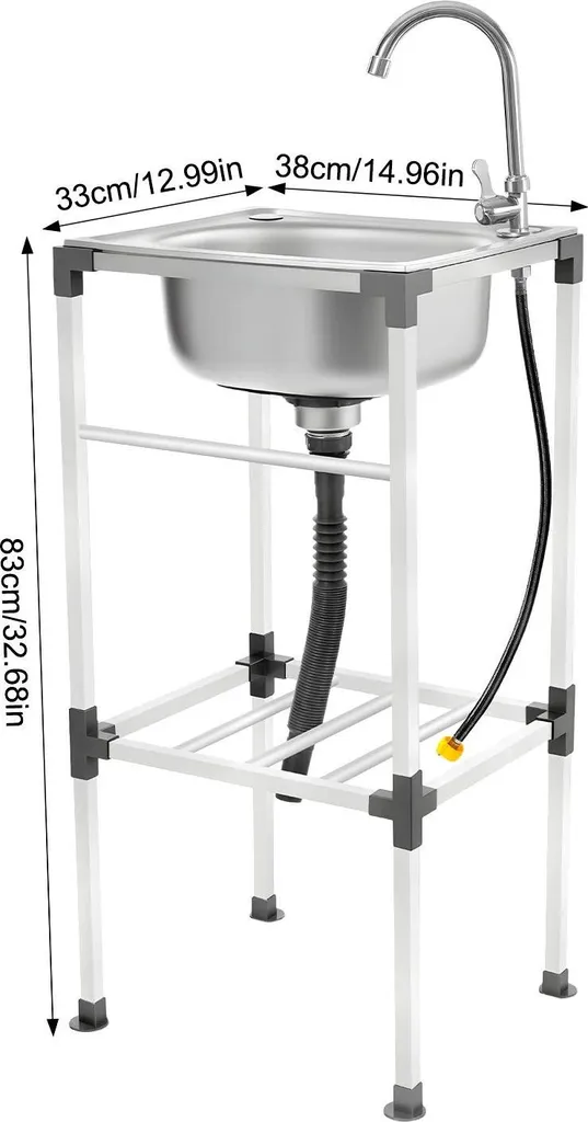 OFFERTA Lavabo Inox Indipendente Grigio Chiaro + Rubinetto Freddo