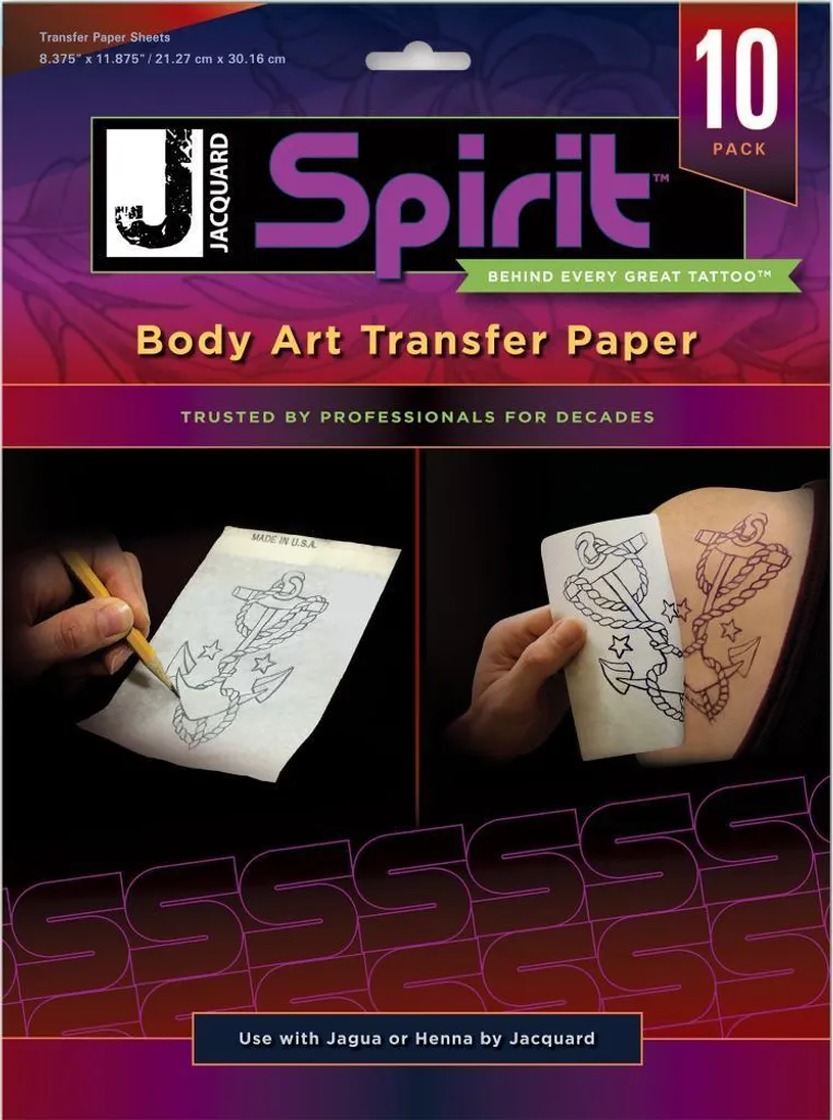 Papier transfert Jacquard A4 pour tatouage temporaire personnalisé x10
