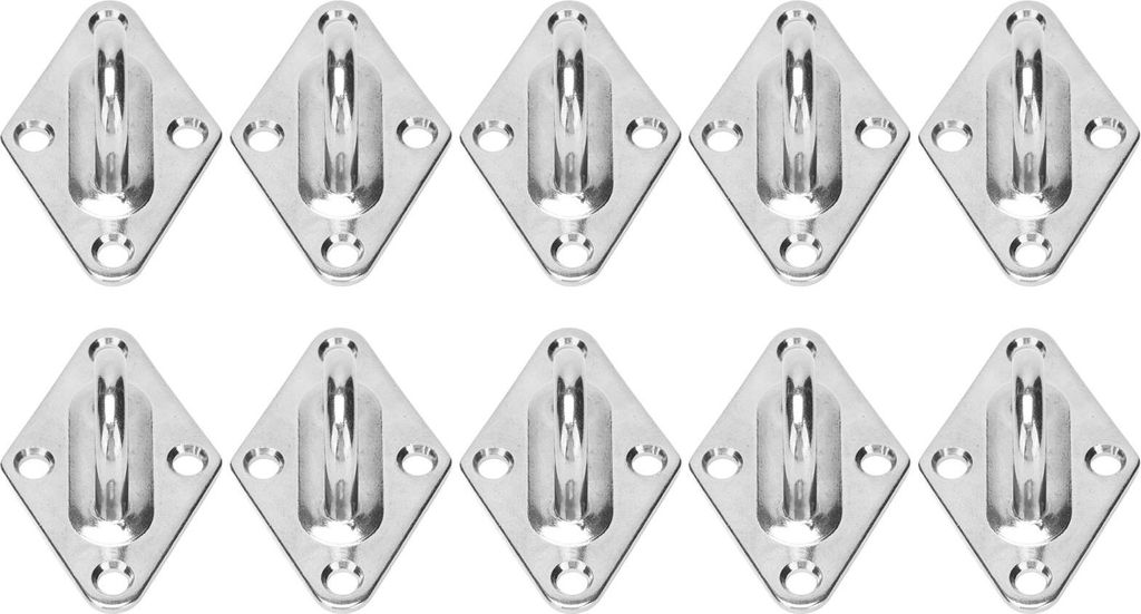 10Pcs Eye Plate 316 Edelstahl Heavy Duty Aufhängung Pad Hängematte Haken Marine Fixed BuckleDia 6mm