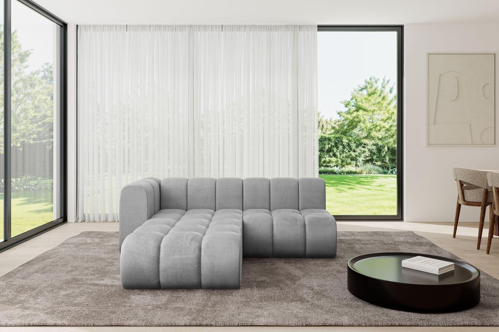 ALTDECOR Modulares Sofa Ecksofa in L-Form - Darnel-L1 - 205x177x70 cm Grau - Corner modular Sofa Eckcouch Couch Wohnlandschaft Cauchsofa Bodensofa ...