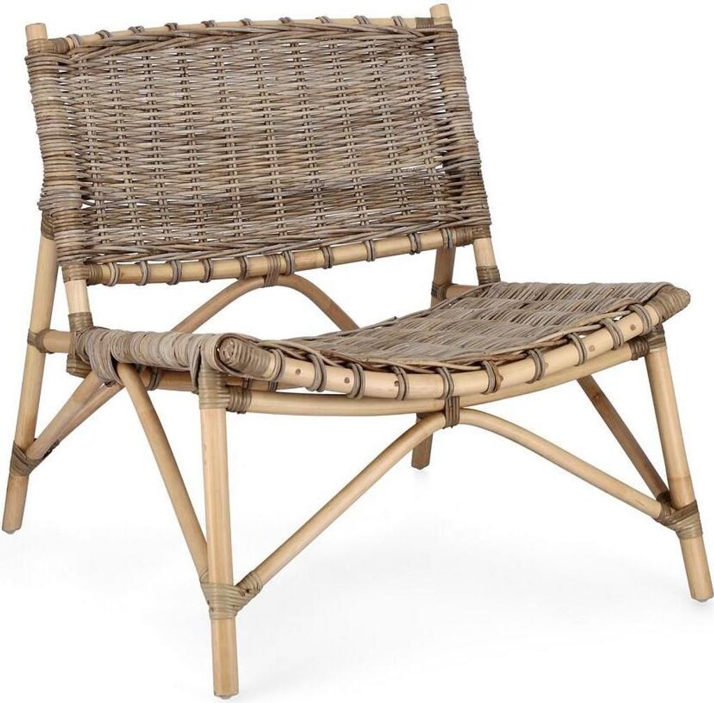 2er Set Stühle Tarifa 68,5 x 75,5 x 75 cm Rattan Kubu Natur