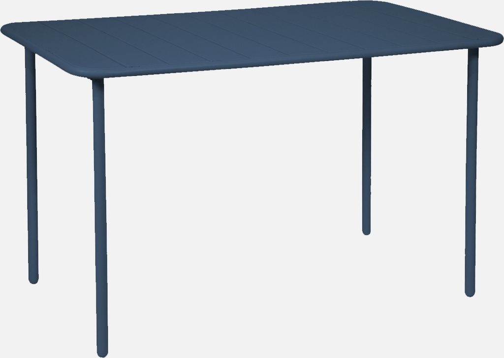 sweeek - Gartentisch aus Stahl für 4 Personen - Marineblau Produktbild 
