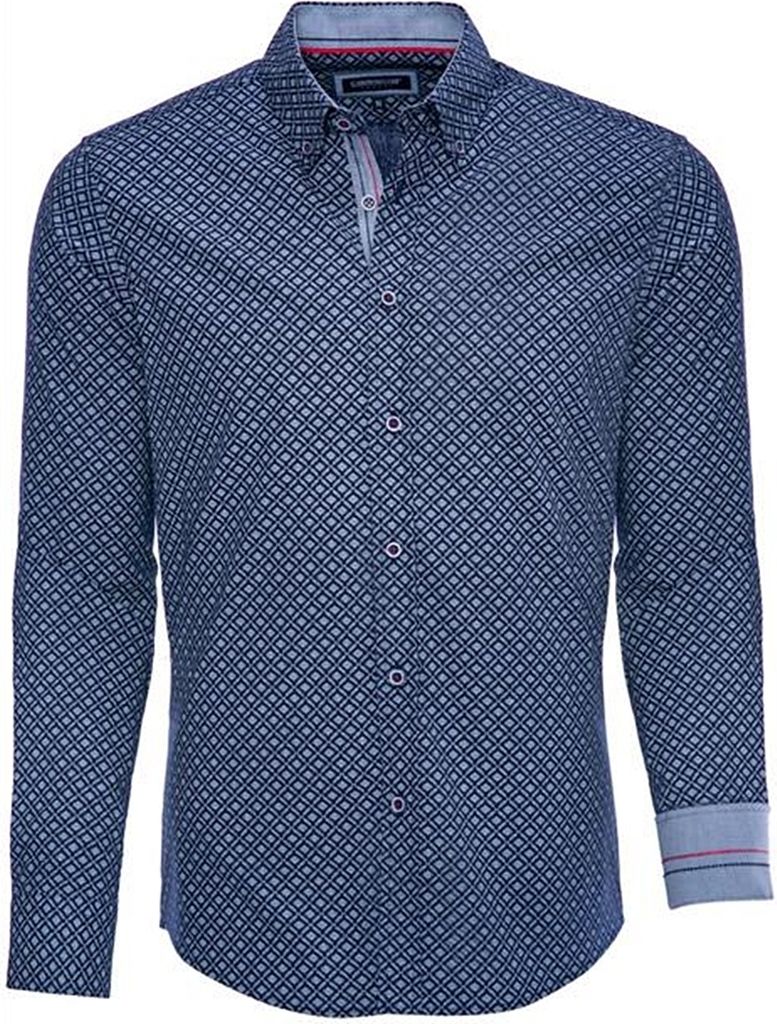Brandneu Designer Hemd CARISMA mit Tech-Print Navy L