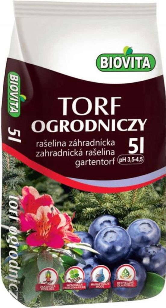 BIOVITA záhradná rašelina 5 l surovina Príprava kyslého Obrázok produktu 