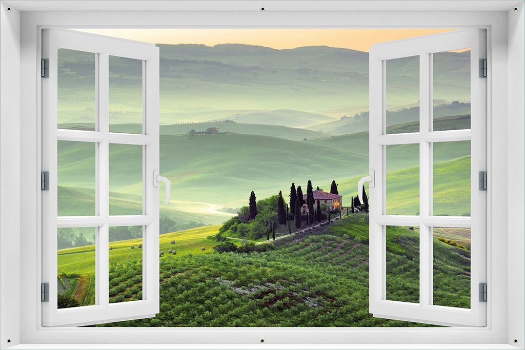 Wallario Outdoor-Poster für Garten oder Balkon 61 x 91,50 cm: Toskana in Italien