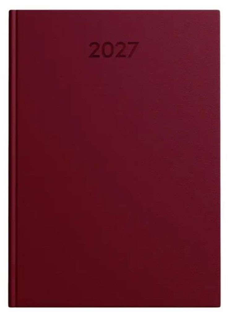 Idena Buchkalender 2027 Basic burgund DIN A5 320 Seiten Produktbild 