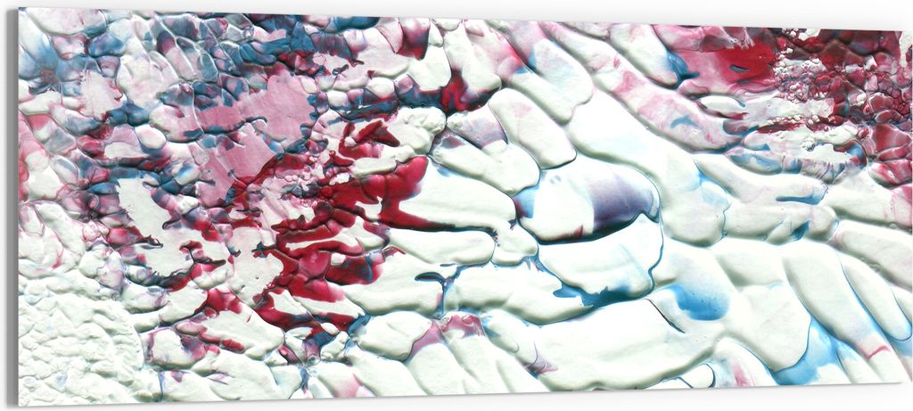DEQORI Glasbild Echtglas 125x50 cm 'Chaotischer Farbenfluss' Wandbild Bild modern Deko