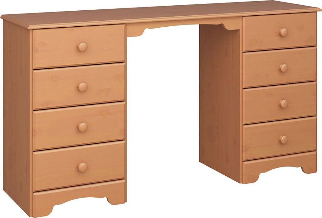 Nilon Konsolentisch inkl. Schemel 8 Schubladen Kirsche Nachbildung.