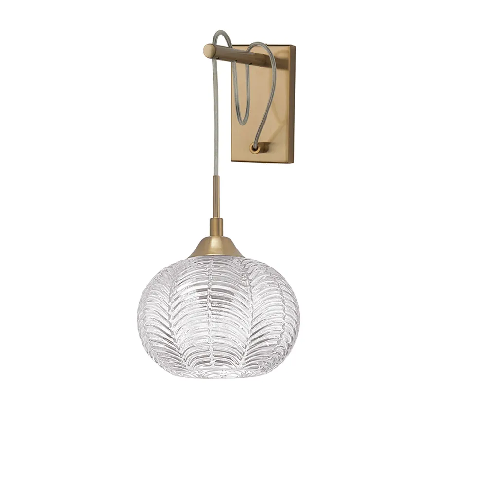 Lampe Murale Vario en Verre Transparent et Finition Dorée Haute Qualité