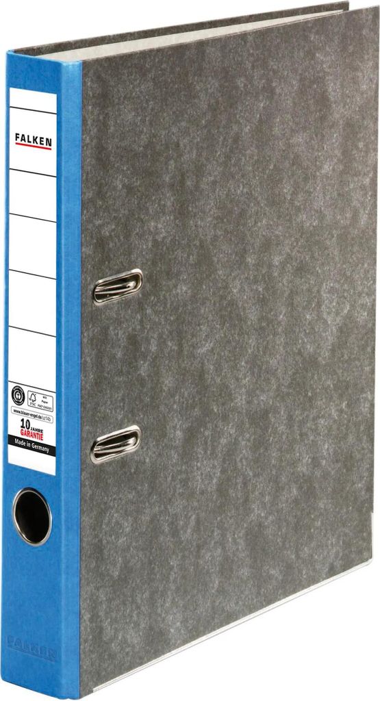 Falken 25x Ordner RC-Wolkenmarmor A4 farbiger Rücken 50mm Rücken blau 80023393F