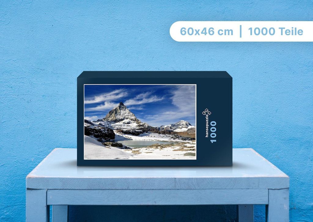 hansepuzzle 104120 - Matterhorn Puzzle, 1000 Teile, Natur, 60,0 x 46,0cm mit hochwertiger Aufbewahrung, Kartonbox und wiederverschließbarem Beutel