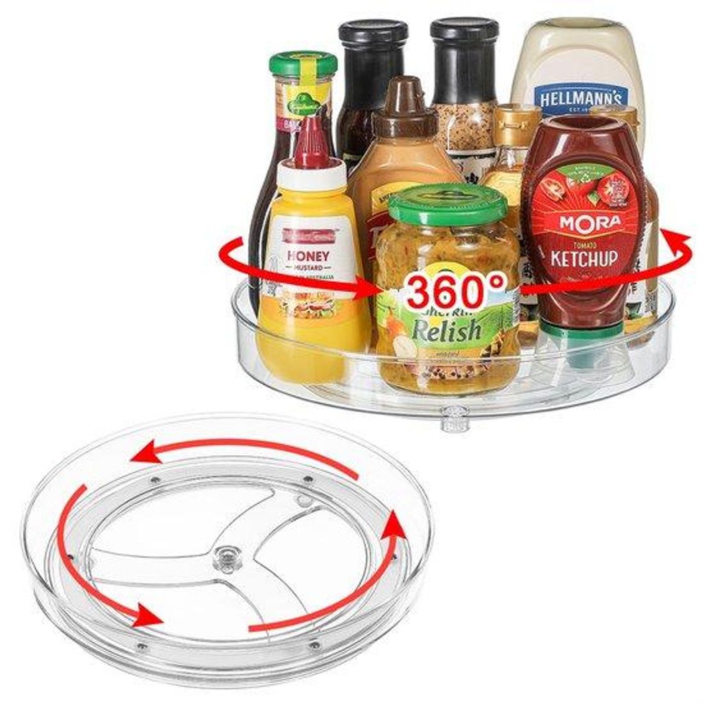 Unyqoos Transparenter Drehorganizer für Küche und Bad 360 Grad