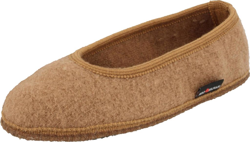 Haflinger Damen Hausschuh Slipper Ballerina Filz Marina 621306, Größe:37 EU, Farbe:Braun