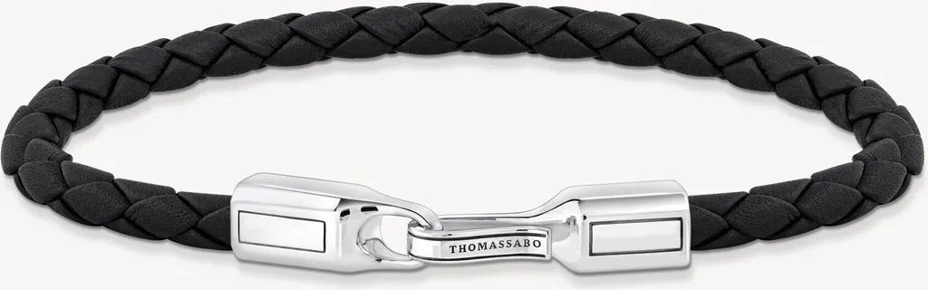 Thomas Sabo A2149-682-11-L21 Bracelet en Cuir Noir Tressé de 21 cm