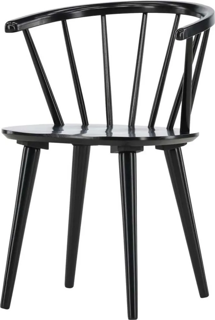 Chaise de repas Bobby en tissu noir de 55cm idéale pour table de séjour