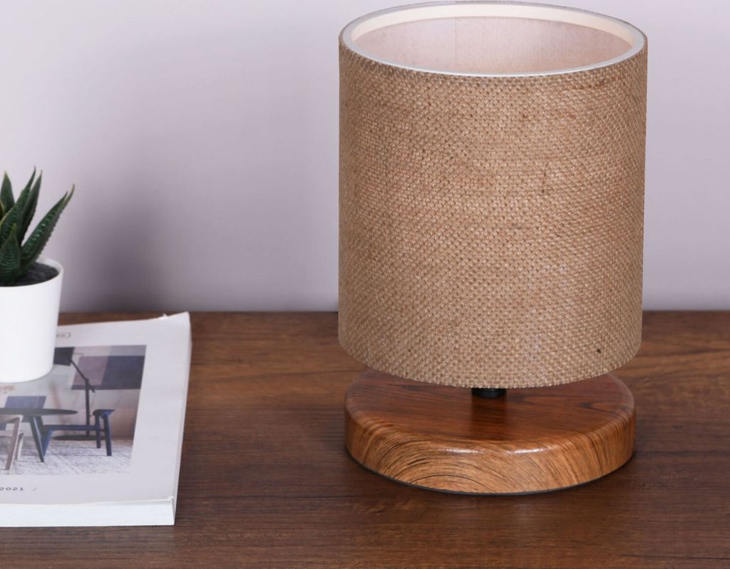 Opviq, AYD-3265, Tischleuchten, Korbweide, Stoff, 15 x 15 x 22 cm