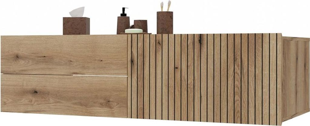 Badezimmerschrank, Eiche Evoke, 140 x 37,5 x 53 cm