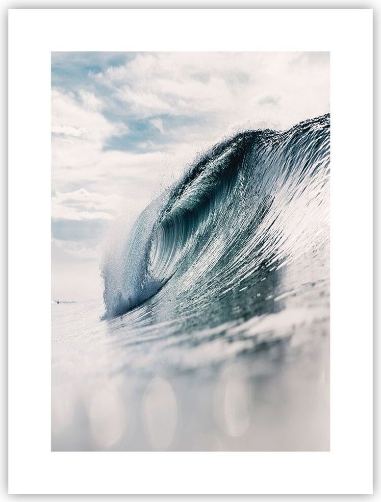 Poster - Poster ohne Rahmen - Welle Meer Ozean - 30x40 cm - Wand Bild - Wanddeko - Wandbilder - Kunstposter - Wandposter - Bilder - Kunstdruck - Wa...