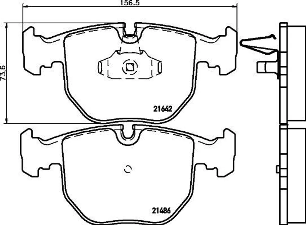 Plaquettes de frein anti-bruit HELLA pour BMW E39 E38 E83 E53 OE 1163307