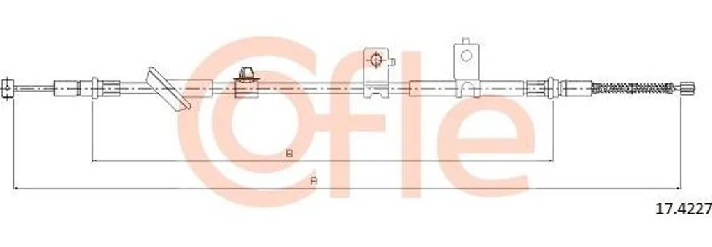 Câble de frein à main COFLE 17.4227 pour Jazz OE 47560SAA023 - Acier