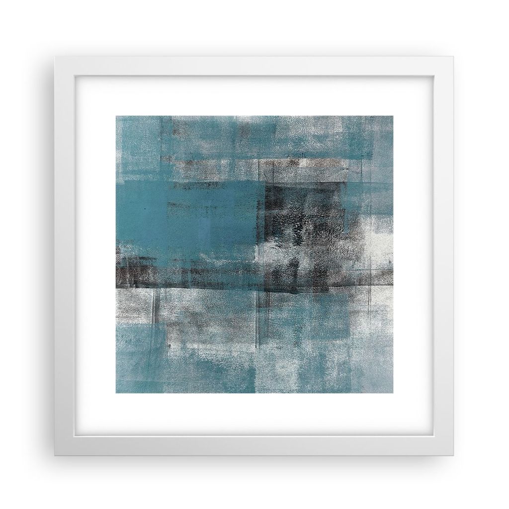 Gerahmtes Poster - Weißer Rahmen - Abstraktion Modern Gürtel - 30x30 cm - Wand Bild - Wanddeko - Wandbilder - Kunstposter - Wandposter - Bilderra...